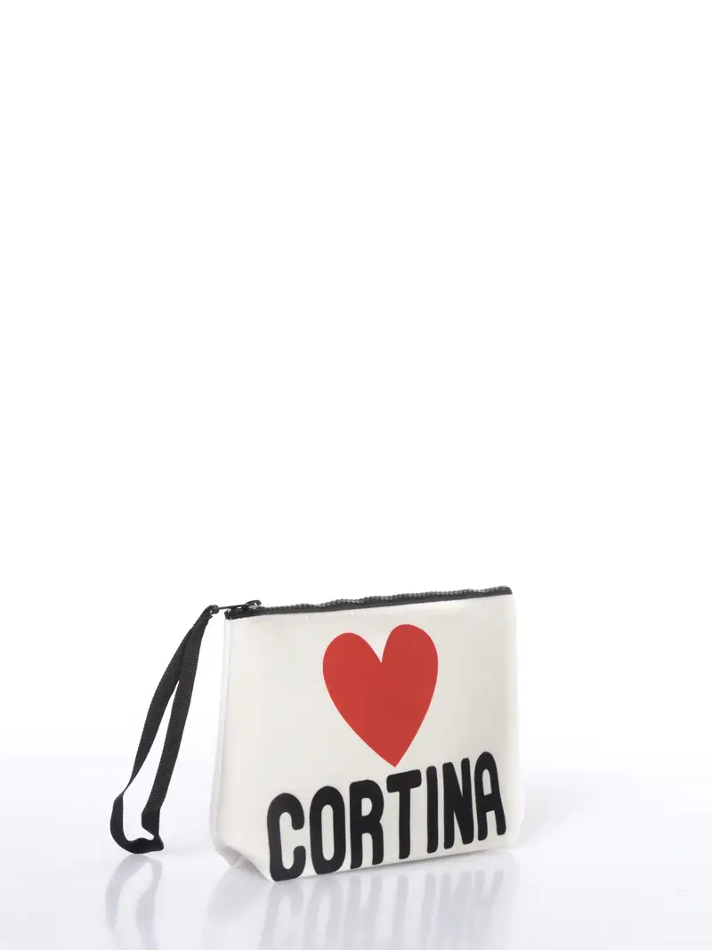 pochette da donna Mc2 Saint Barth effetto velluto con stampa Cortina Bianco miniatura 2