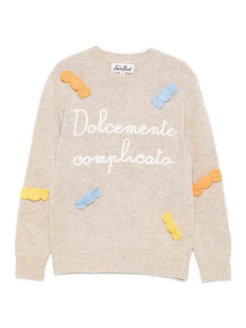 Pull Con Ricamo Beige