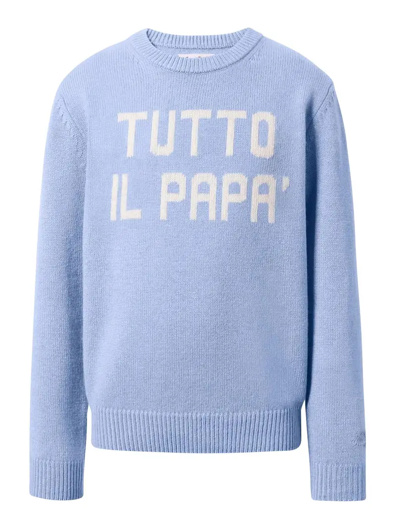 Pull Con Scritta Blu