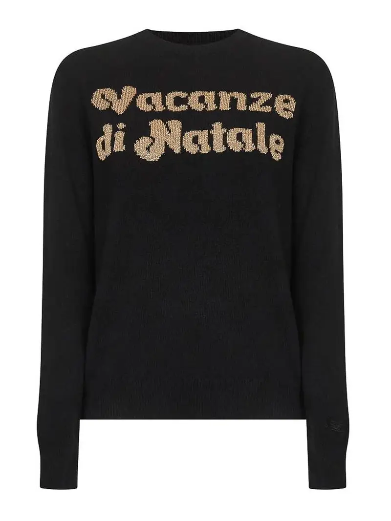 Pull Donna Con Ricamo Nero