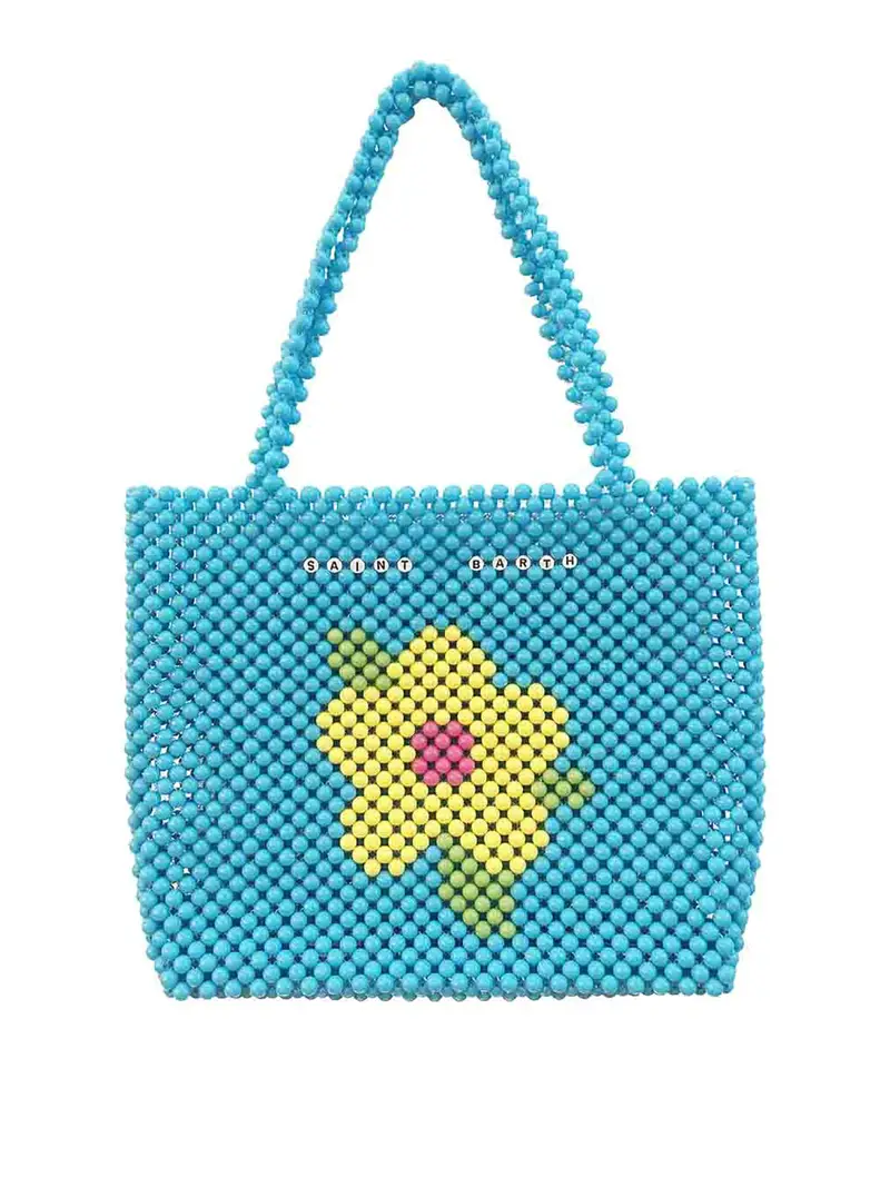 Shopper con perline Multicolore