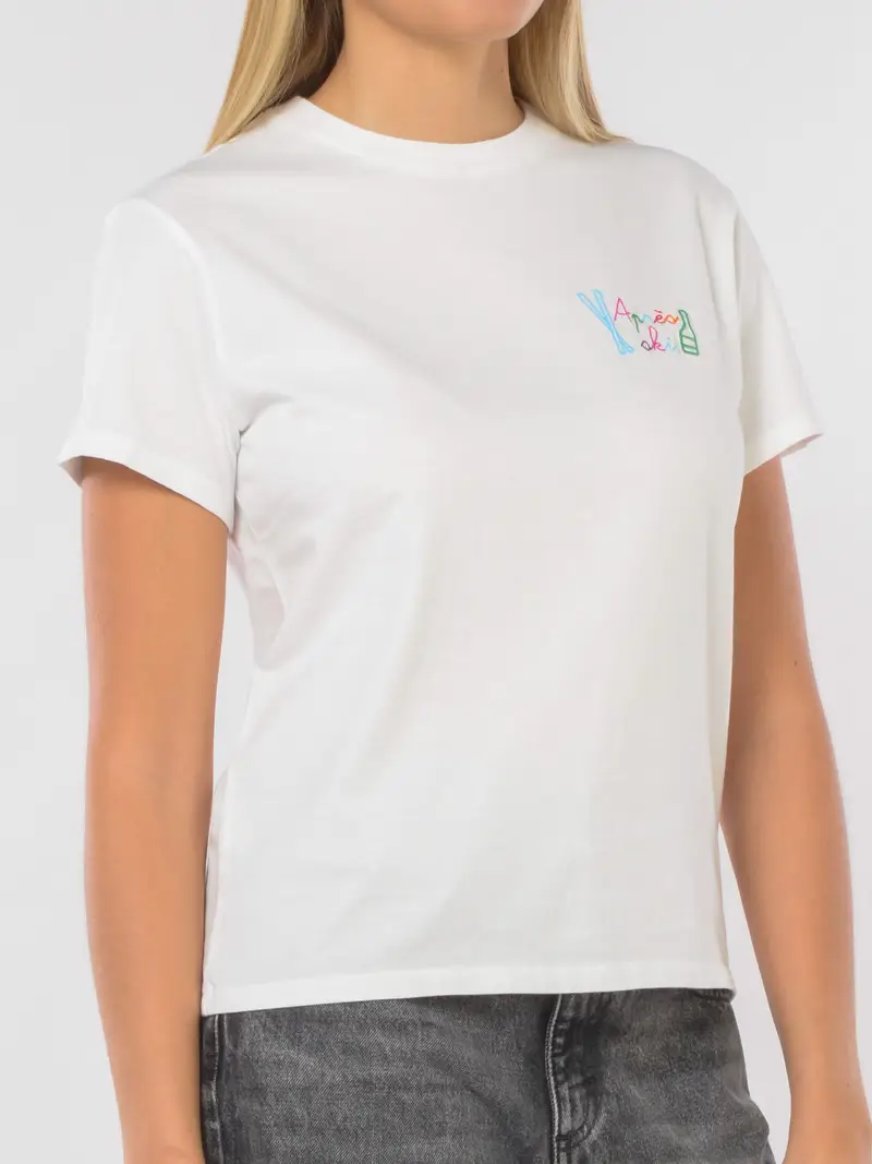 t Shirt da donna Mc2 Saint Barth Apres Ski a manica corta Bianco miniatura 2