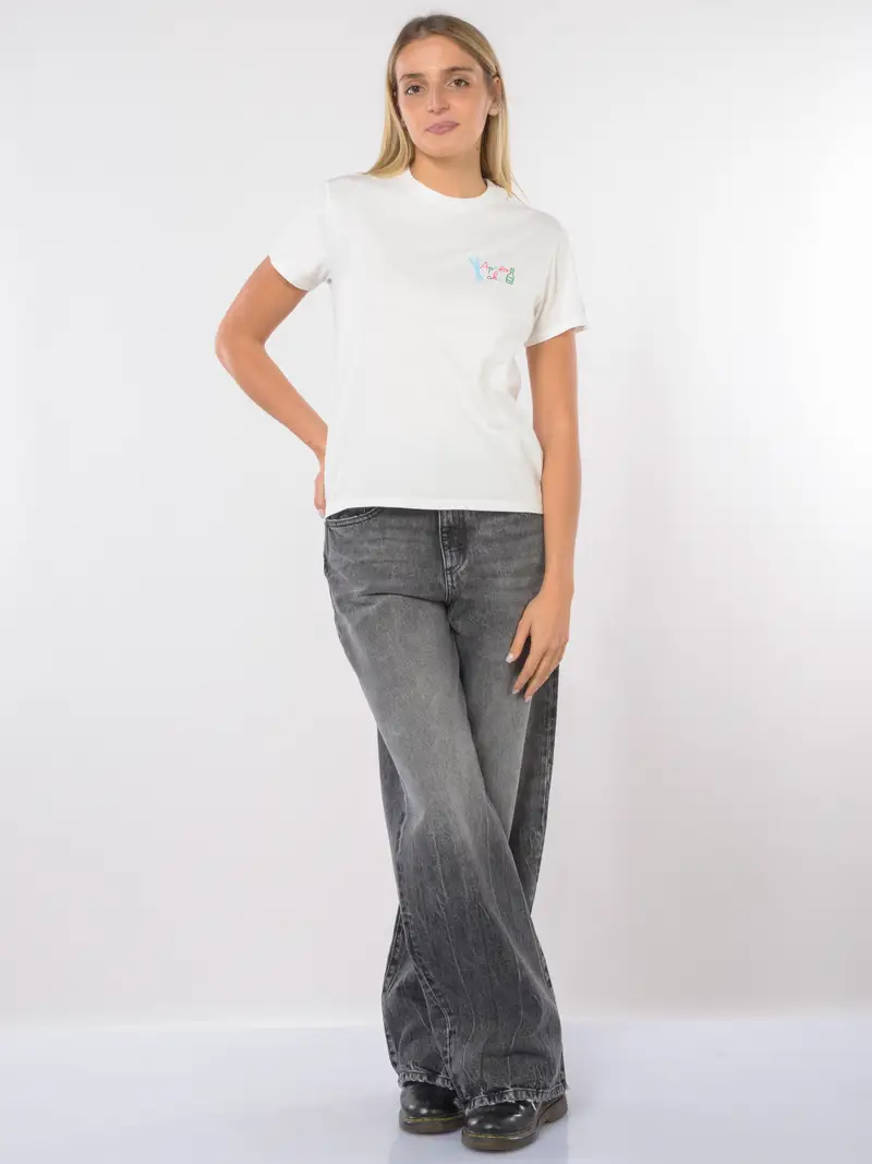 t Shirt da donna Mc2 Saint Barth Apres Ski a manica corta Bianco