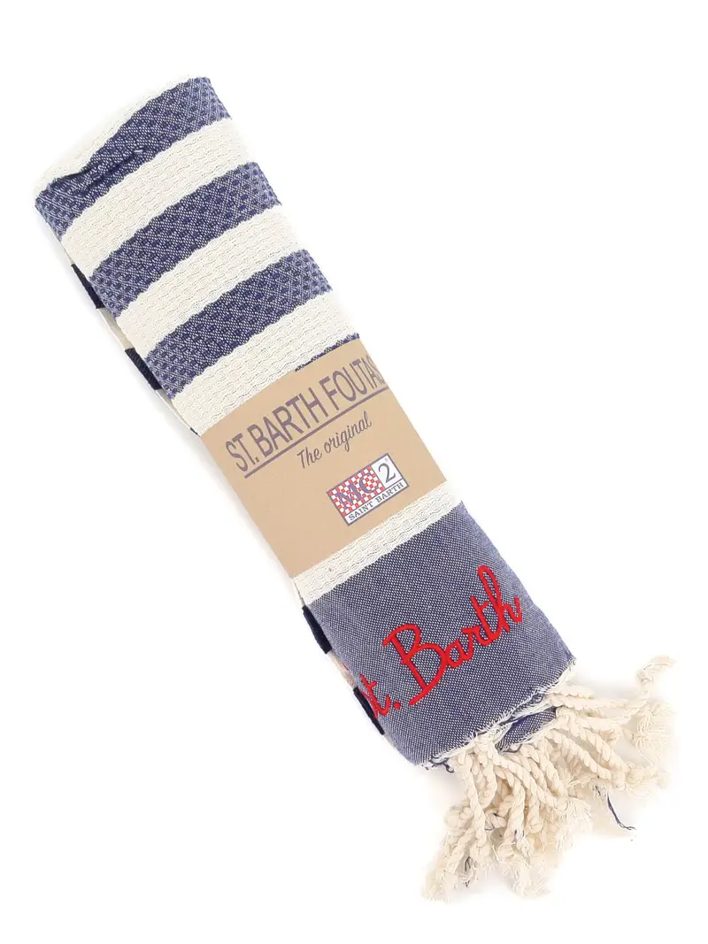 Telo mare con motivo a righe Blu