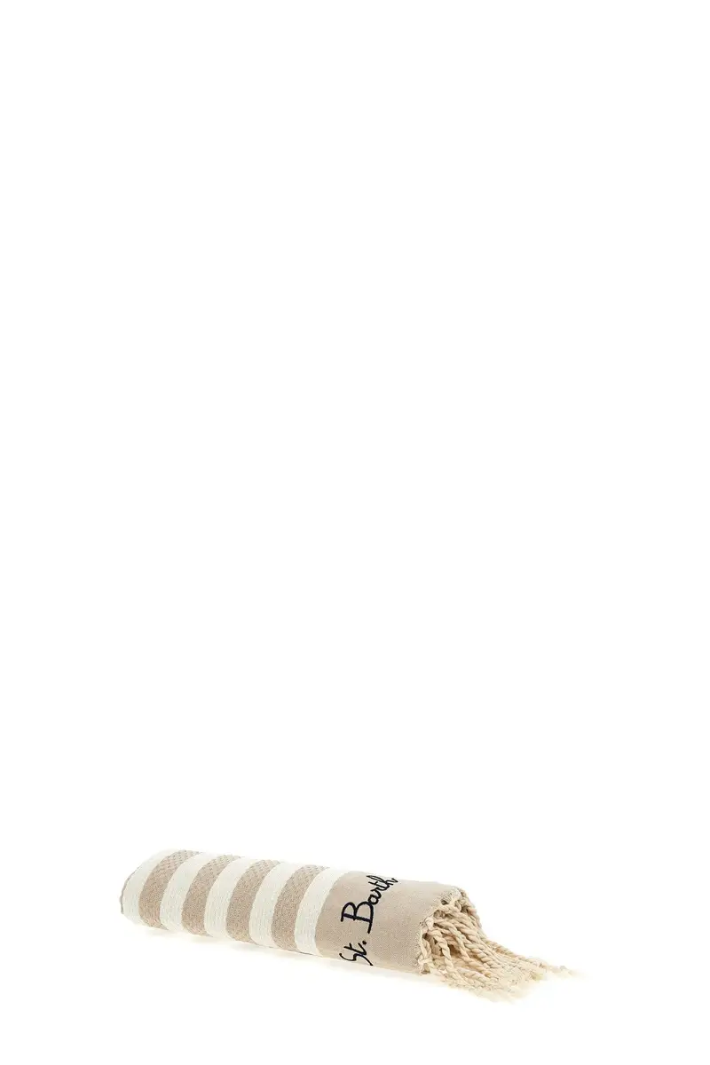 Telo Mare Ricamo Logo Beige