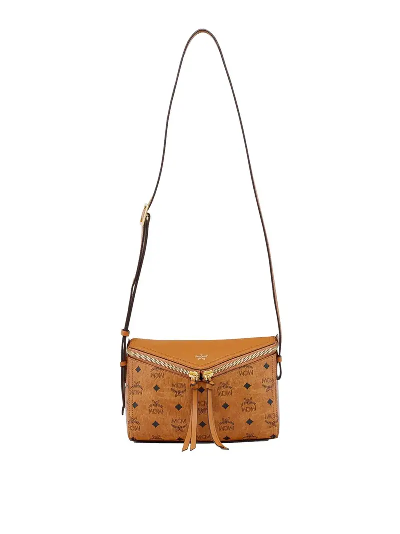 Borsa a tracolla con strass Marrone