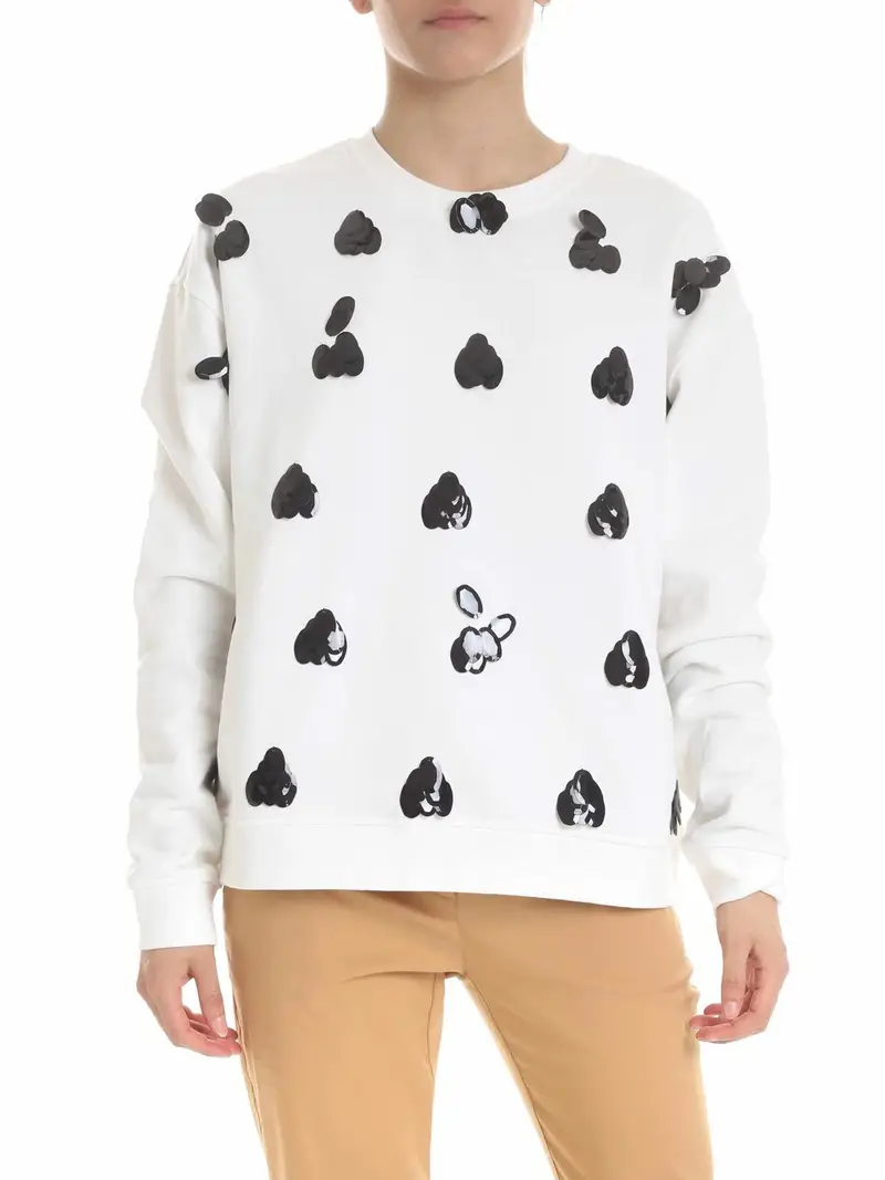 Felpa decorata bianca Bianco