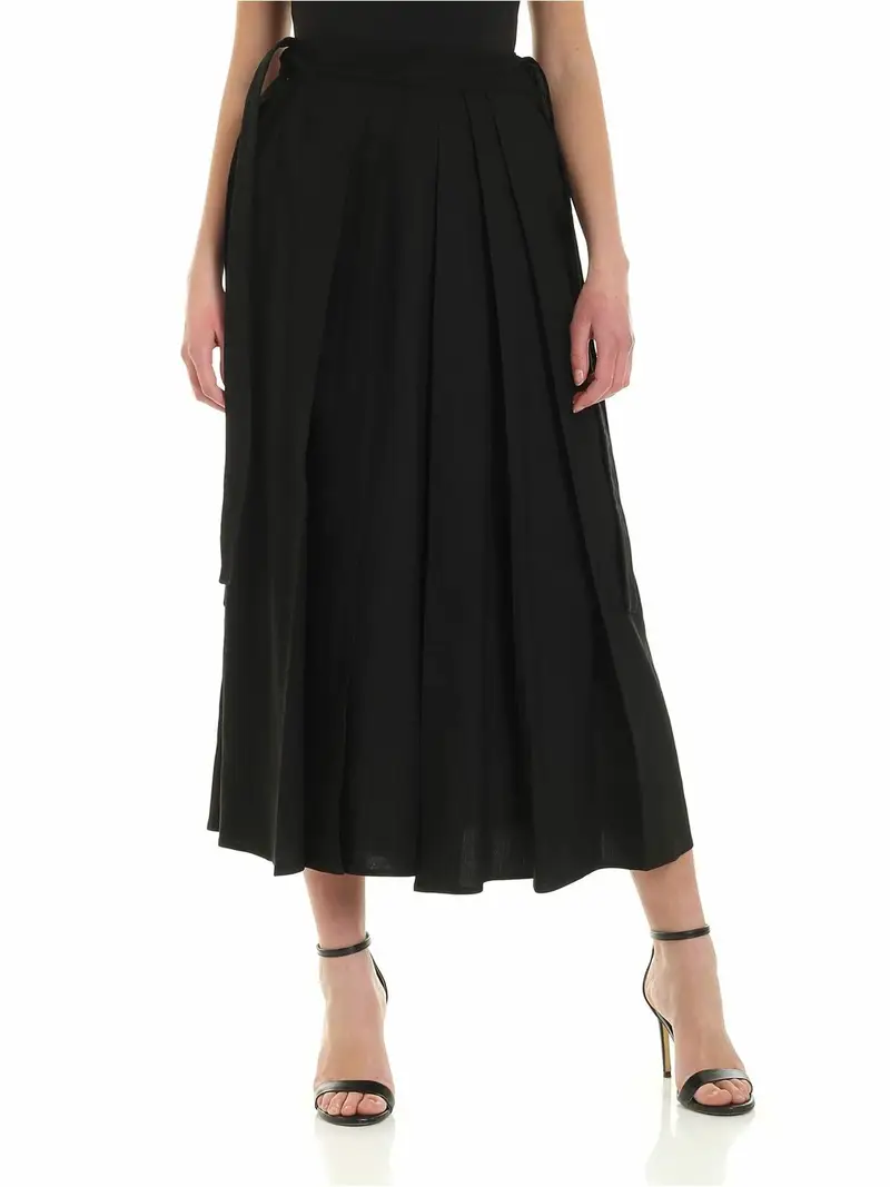 Pantalone Hakana nero con pieghe