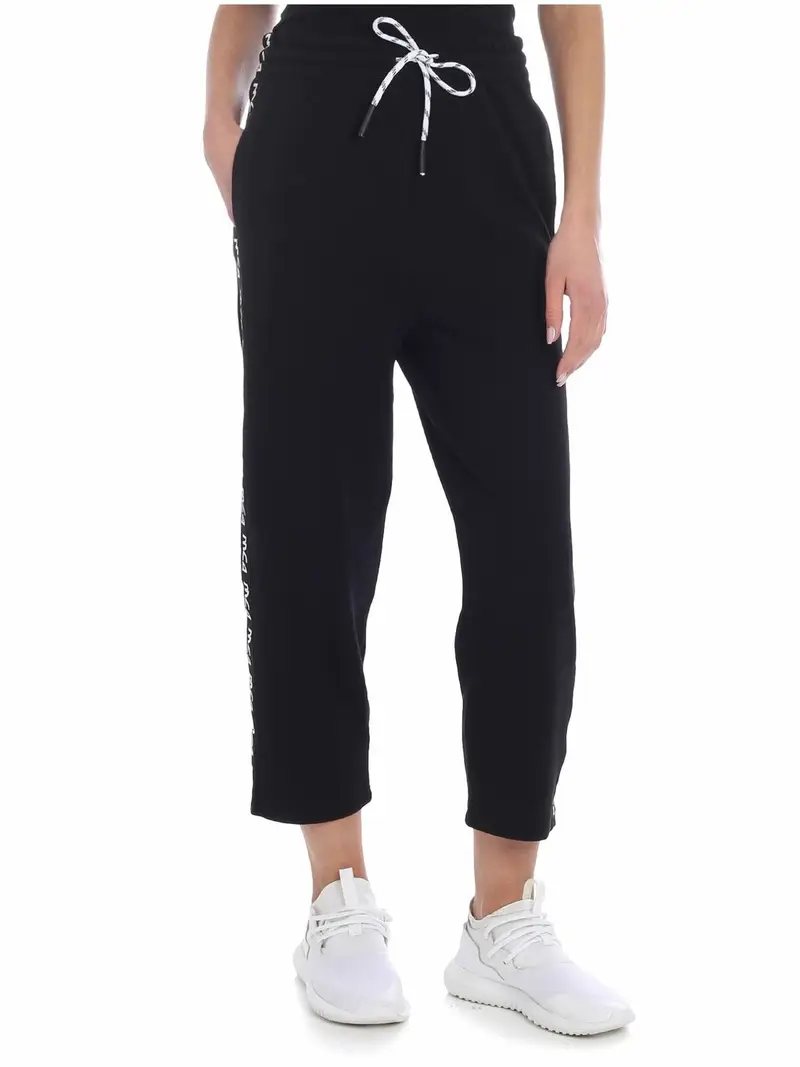 Pantalone nero McQ con bande logate