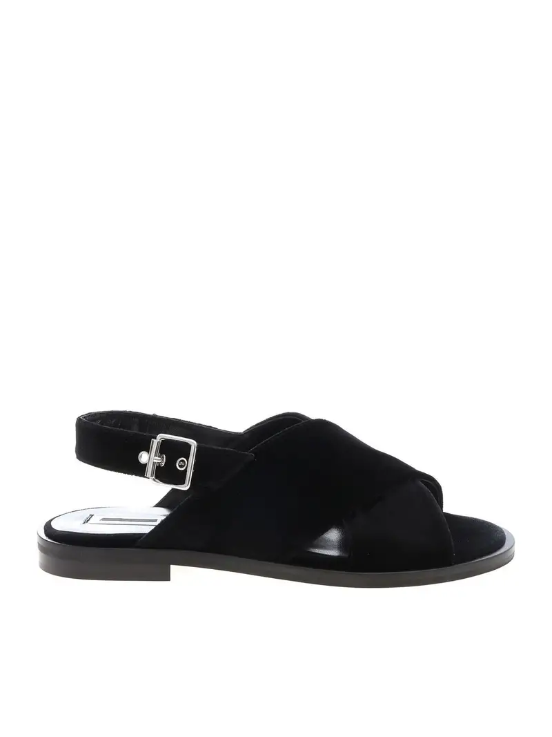 Sandali Kim neri con bande intrecciate Nero