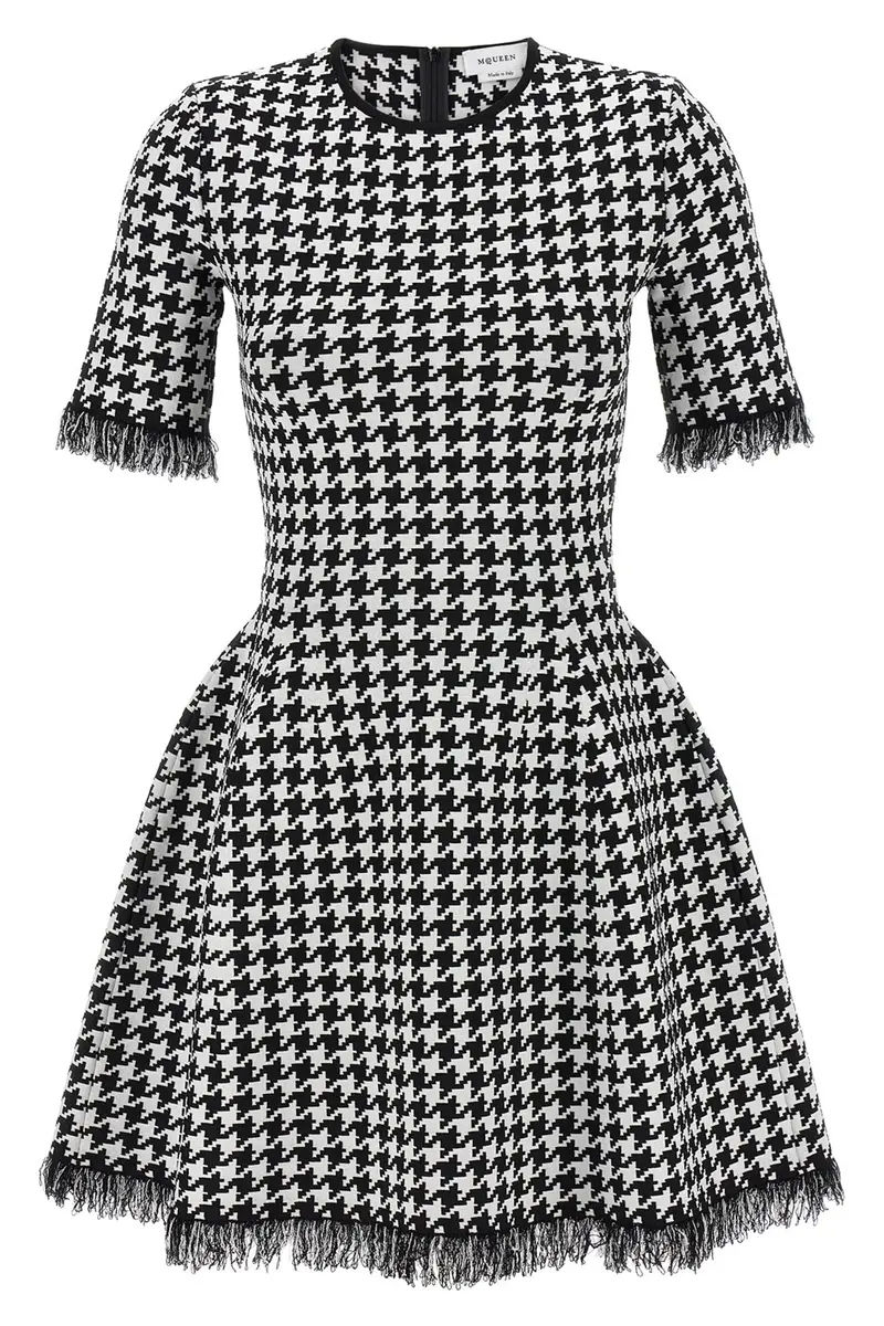 Abito Pied-De-Poule Bianco