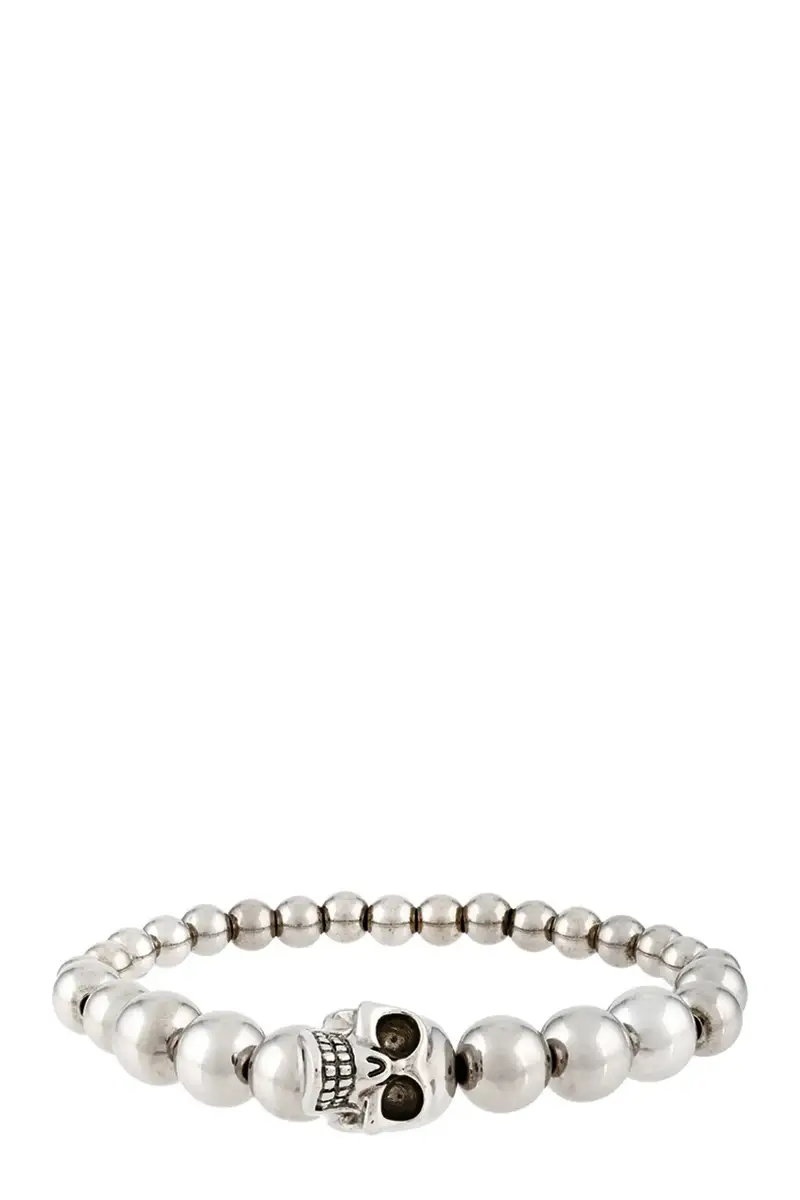 Mcqueen Bracciale Skull Ball Argento in Metallo