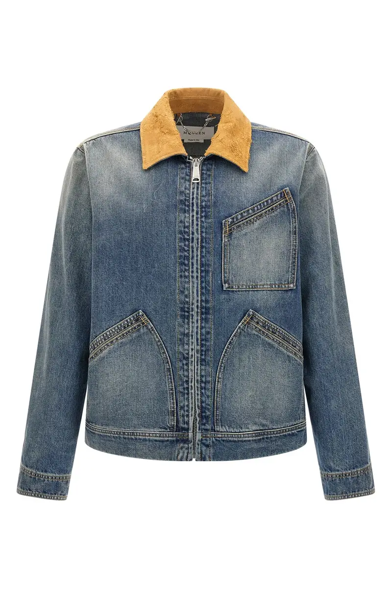 Giacca Denim Suede Blu