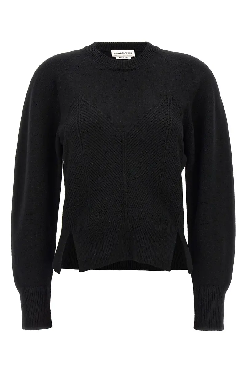 Maglione Chevron Corset Nero