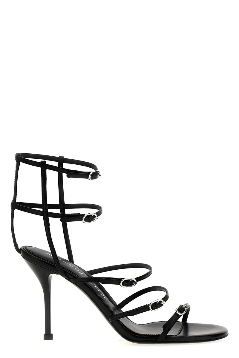 Sandalo Pelle Cinturini Nero