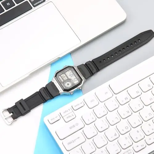 MCXGL Cinturino di ricambio in resina naturale compatibile con Casio W218H W-219H AE1200WH AE-1300WH W800H SGW-300H miniatura 3