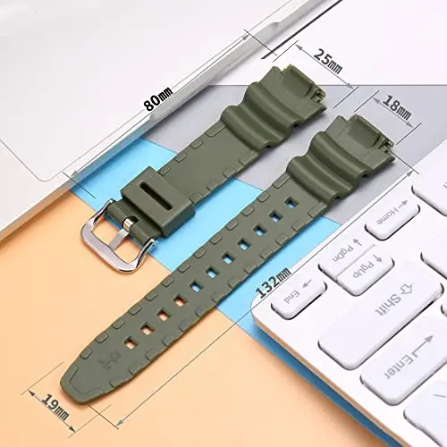 MCXGL Cinturino di ricambio in resina naturale per Casio AE-1200 SGW-300H MRW-200H W-735H, impermeabile, sportivo miniatura 2