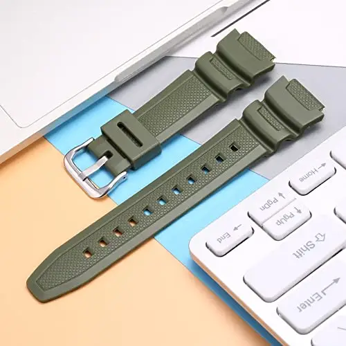 MCXGL Cinturino di ricambio in resina naturale per Casio AE-1200 SGW-300H MRW-200H W-735H, impermeabile, sportivo miniatura 3