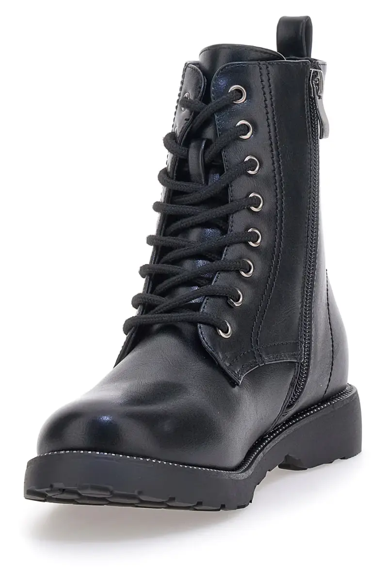 Anfibi neri stringati con zip laterale Me & Me 3002 [NERO] miniatura 3