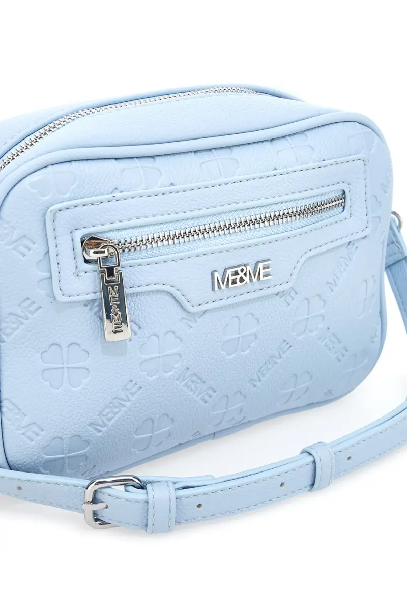 Borsa a tracolla azzurro con tasca zip Me & me 20447 [AZZURRO] miniatura 3