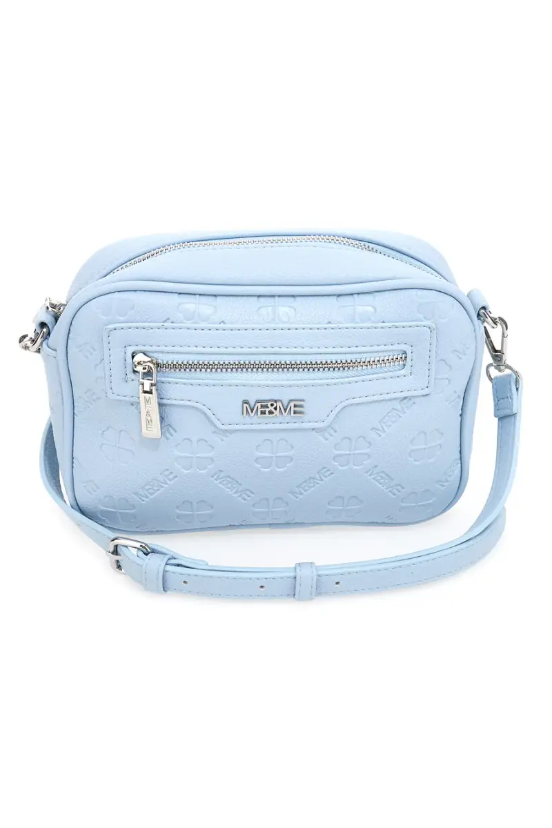 Borsa a tracolla azzurro con tasca zip Me & me 20447 [AZZURRO] miniatura 5
