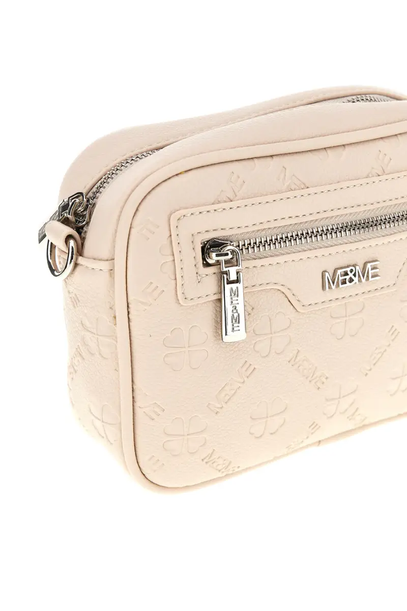 Borsa beige a tracolla con zip Me & me 20447 [PANNA] miniatura 2