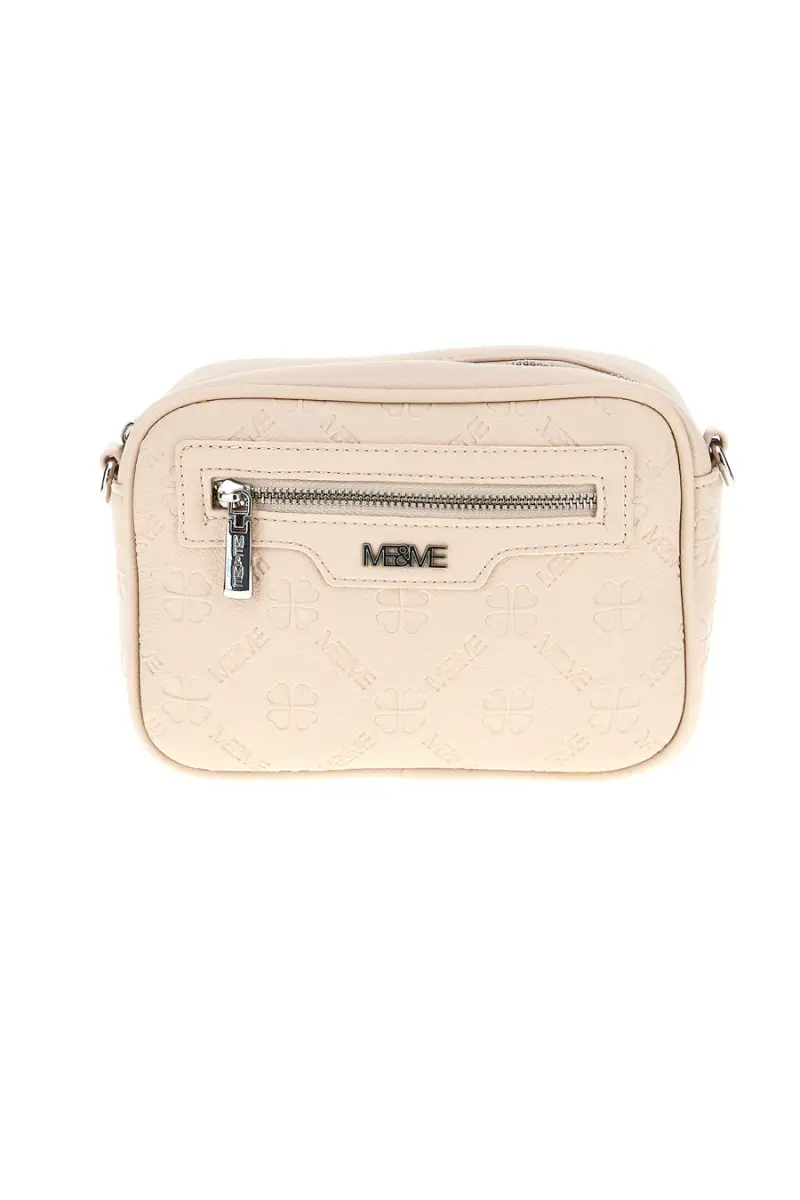 Borsa beige a tracolla con zip Me & me 20447 [PANNA]