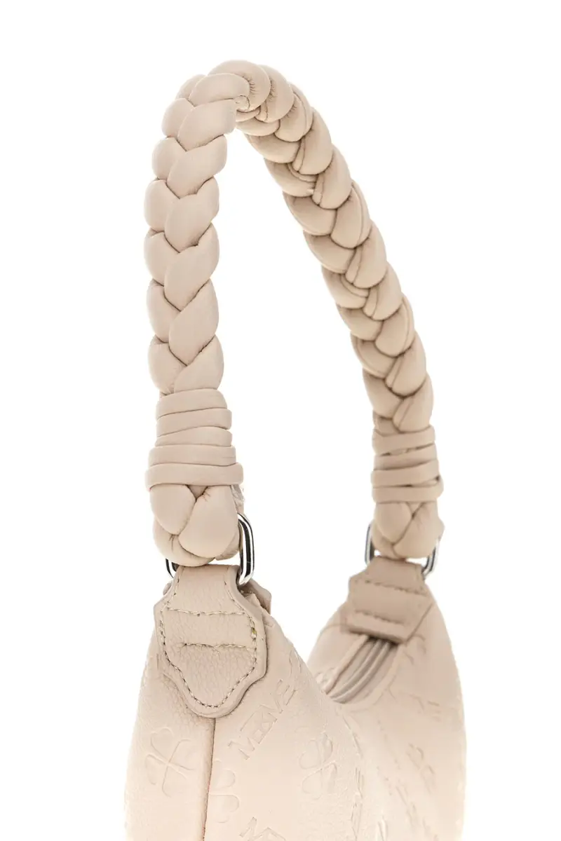Borsa beige con manico intrecciato Me & me L4743 [PANNA] miniatura 2