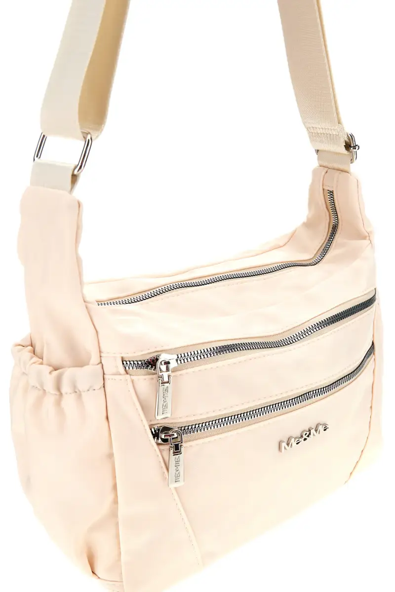 Borsa beige con zip multiple e tracolla regolabile Me & me spa 2332 [BEIGE] miniatura 2