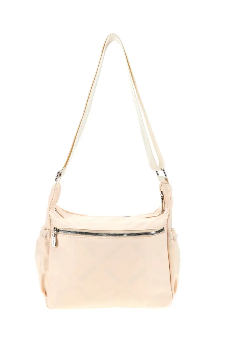 Borsa beige con zip multiple e tracolla regolabile Me & me spa 2332 [BEIGE] miniatura 3