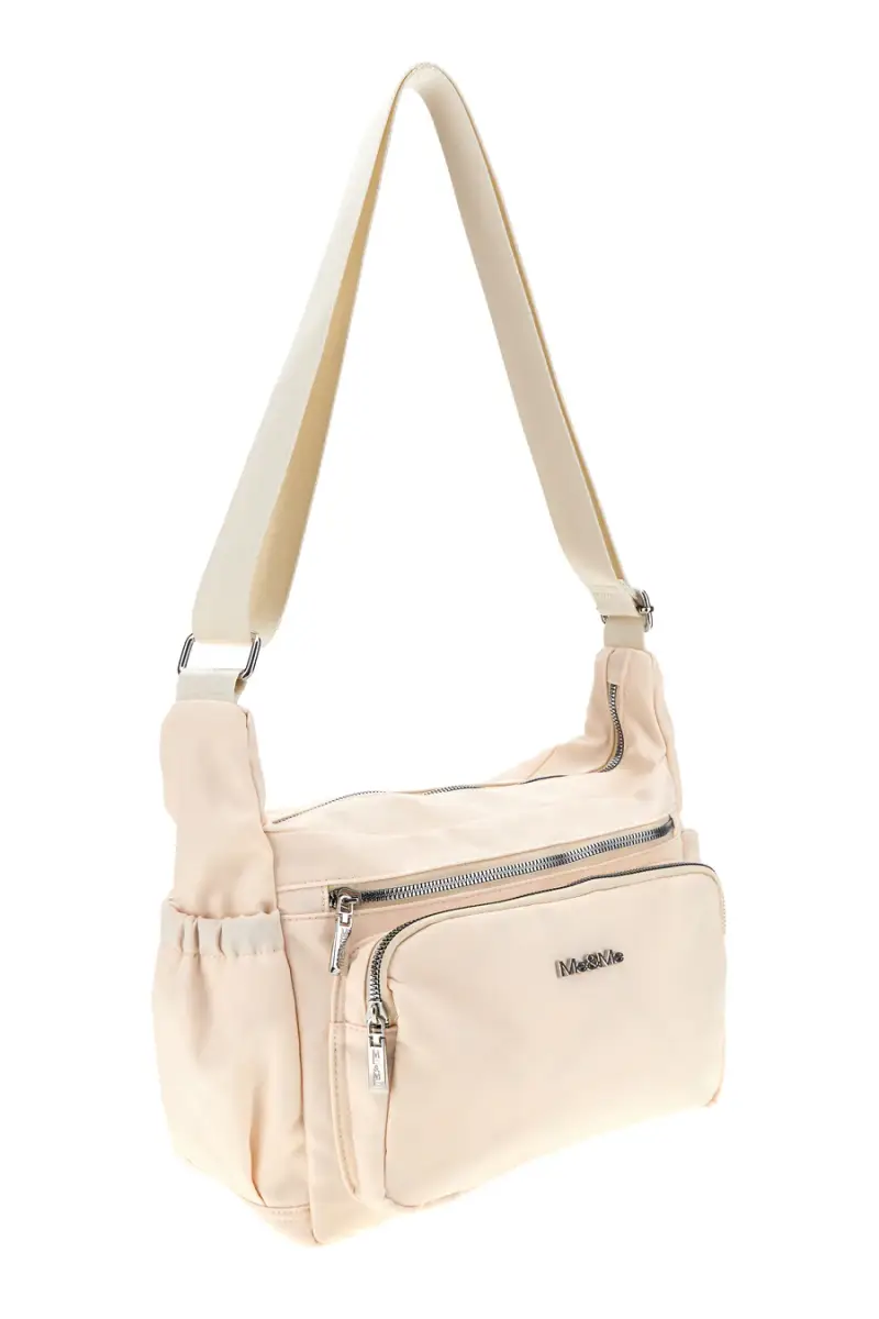 Borsa beige con zip multiple e tracolla regolabile Me & me spa 8059 [BEIGE] miniatura 2