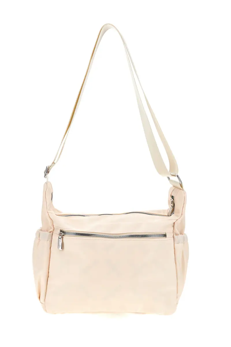 Borsa beige con zip multiple e tracolla regolabile Me & me spa 8059 [BEIGE] miniatura 3