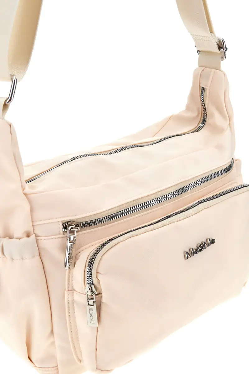 Borsa beige con zip multiple e tracolla regolabile Me & me spa 8059 [BEIGE] miniatura 5