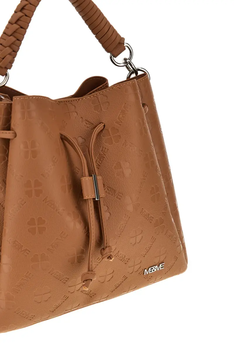 Borsa cuoio a mano con tracolla e coulisse Me & me L2526 [CUOIO] miniatura 2