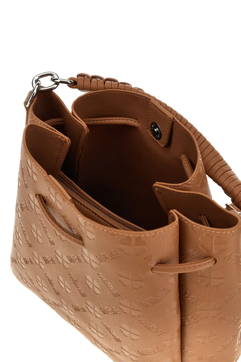 Borsa cuoio a mano con tracolla e coulisse Me & me L2526 [CUOIO] miniatura 3