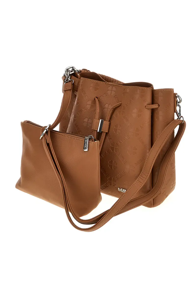 Borsa cuoio a mano con tracolla e coulisse Me & me L2526 [CUOIO] miniatura 5