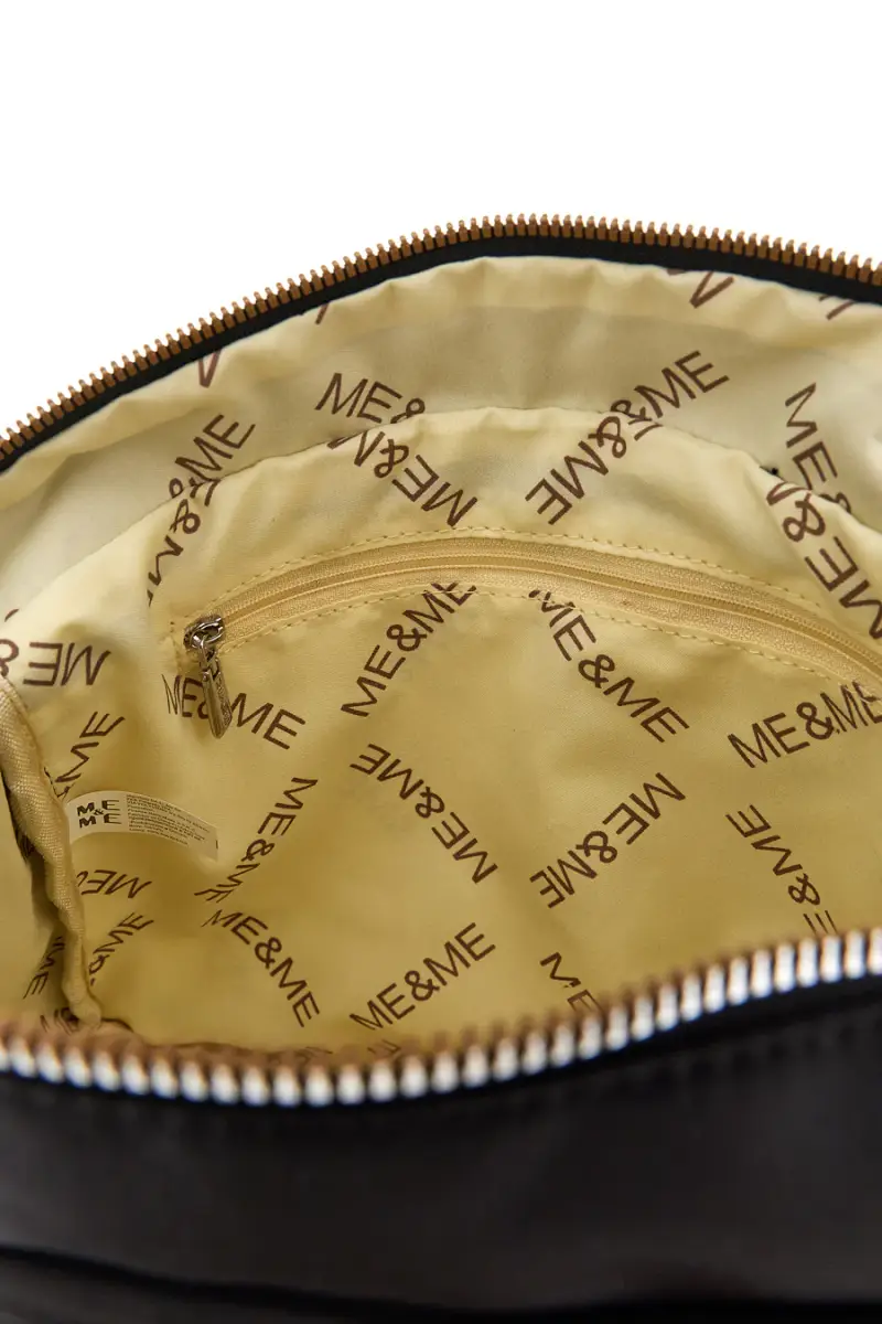 Borsa nera con zip multiple e tracolla regolabile Me & me spa 8059 [NERO] miniatura 4