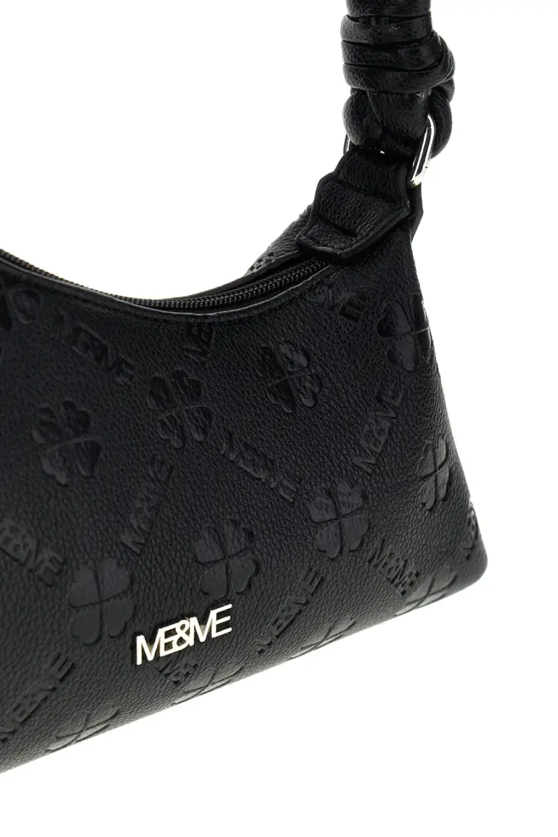 Borsa nera traforata manico intrecciato Me & me L4743 [NERO] miniatura 5