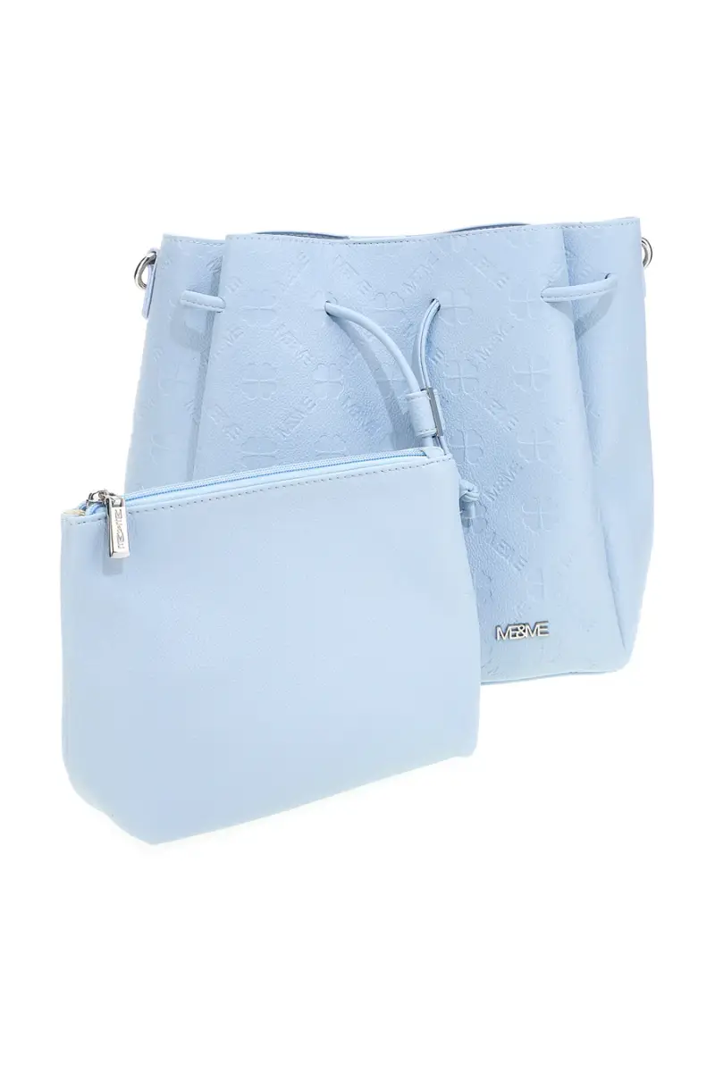 Borsa secchiello azzurro con tracolla e pochette Me & Me L2526 [AZZURRO] miniatura 3