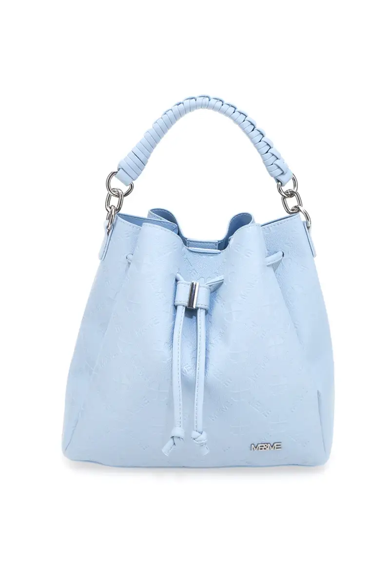 Borsa secchiello azzurro con tracolla e pochette Me & Me L2526 [AZZURRO]