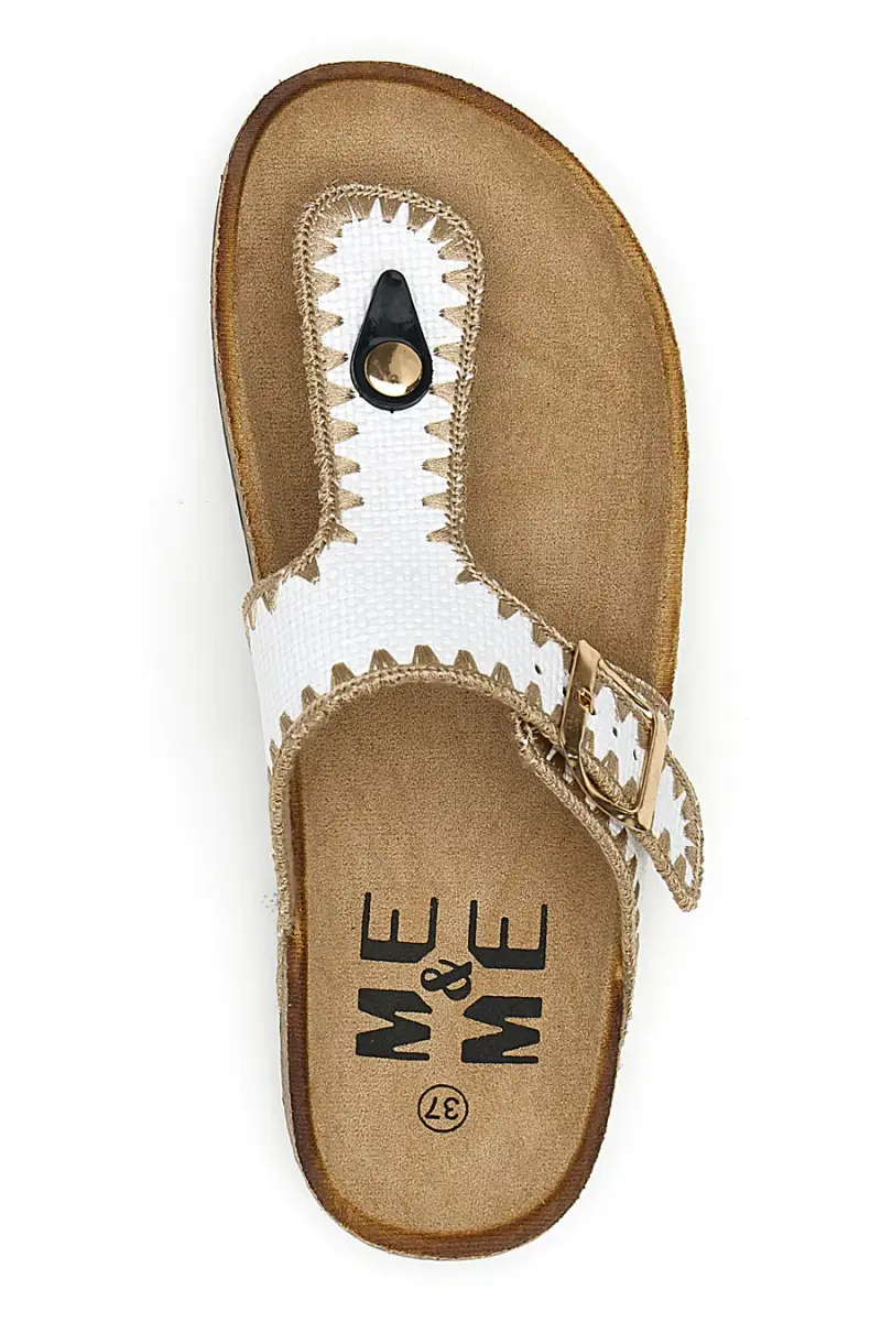 Ciabatte infradito bianche con cuciture a contrasto ME & ME 14206 [BIANCO] miniatura 3