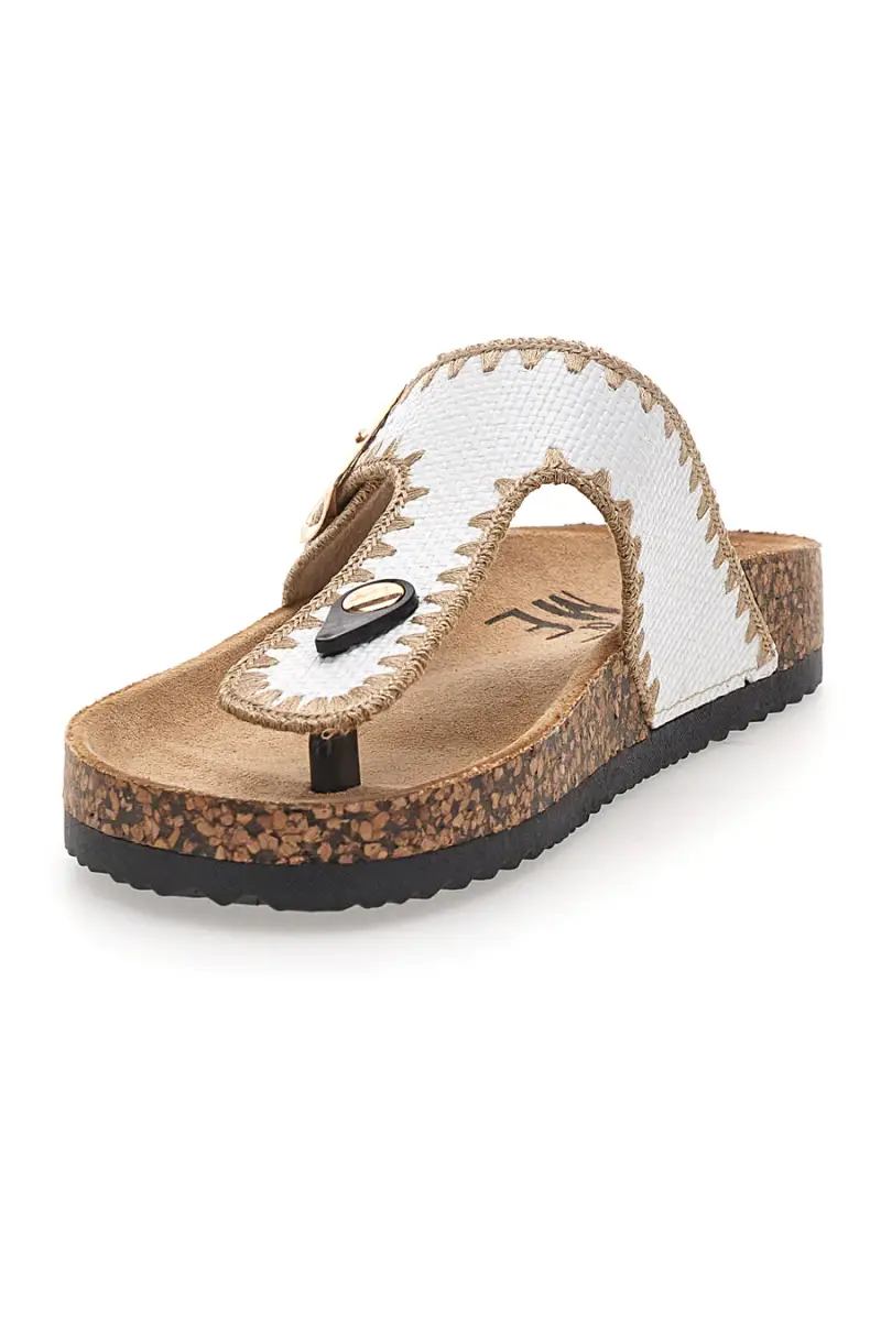 Ciabatte infradito bianche con cuciture a contrasto ME & ME 14206 [BIANCO] miniatura 4