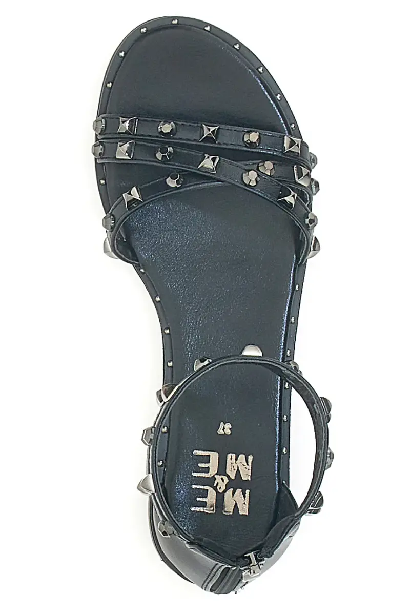 Sandali Neri con Borchie e Cerniera Posteriore ME & ME 662 [NERO] miniatura 3