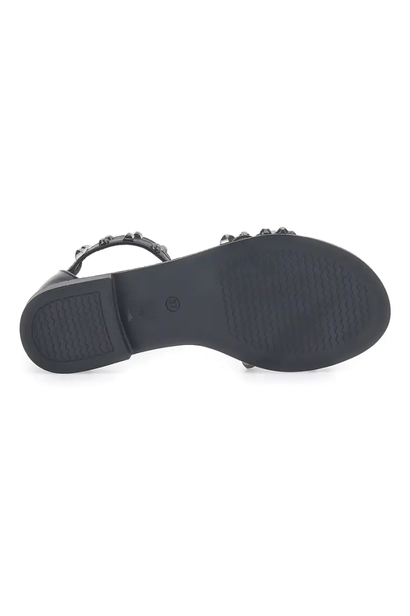 Sandali Neri con Borchie e Cerniera Posteriore ME & ME 662 [NERO] miniatura 5