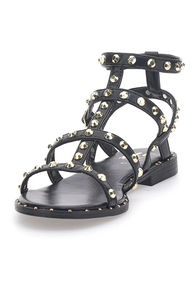 Sandali Neri Con Cinturini E Borchie Dorate ME & ME 663 [NERO miniatura 4