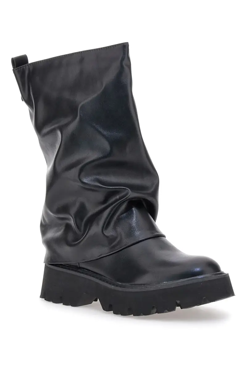 Stivali neri con gambale morbido e suola alta Me & Me 3021 [NERO] miniatura 2