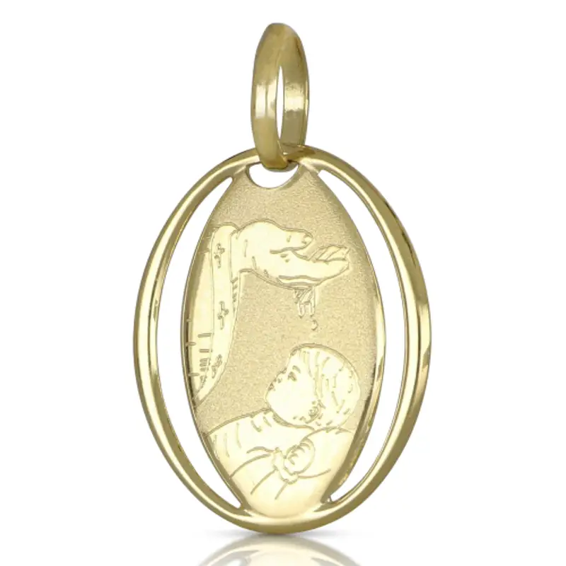 Medaglia Ciondolo da Battesimo Oro Giallo 803321714869