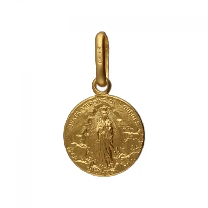 Medaglia Madonna di Lourdes Oro Giallo GL100746