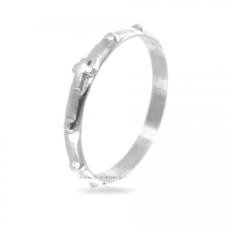 anello rosario in oro bianco 18 kt