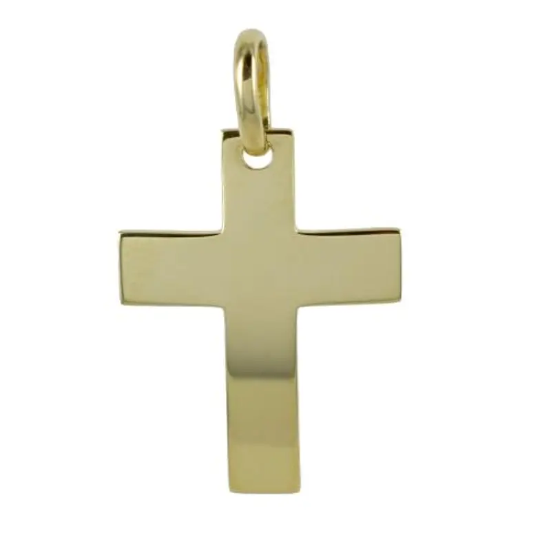ciondolo croce moderna in oro giallo